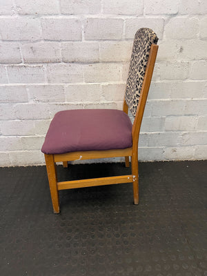 Chic Leopard Print Dining Chair with Purple Seat Cushion - PRICE DROP - 2ndhandwarehouse.com