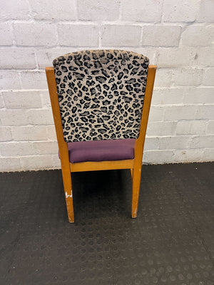 Chic Leopard Print Dining Chair with Purple Seat Cushion - PRICE DROP - 2ndhandwarehouse.com
