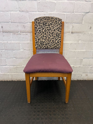 Chic Leopard Print Dining Chair with Purple Seat Cushion - PRICE DROP - 2ndhandwarehouse.com