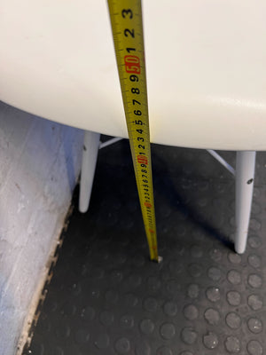 Modern White Plastic Chair with Wooden Legs - Minor Wear