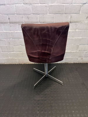Stylish Brown Faux Leather Accent Chair with Metal Base