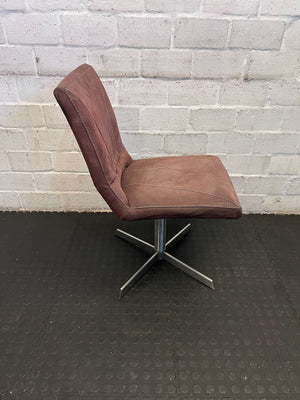 Stylish Brown Faux Leather Accent Chair with Metal Base