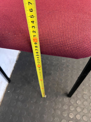 Sturdy Red Visitors Chair with Metal Frame