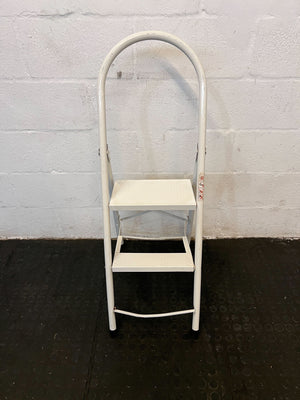 Sturdy White Foldable Step Ladder