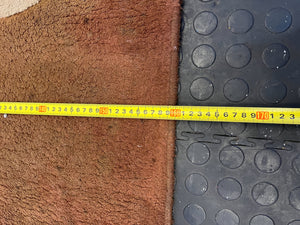 Retro Brown Area Rug with Geometric Patterns - Minor Wear - PRICE DROP