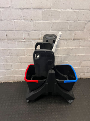 Compact Black Cleaning Trolley with Red Trim – Slight Scratch Marks