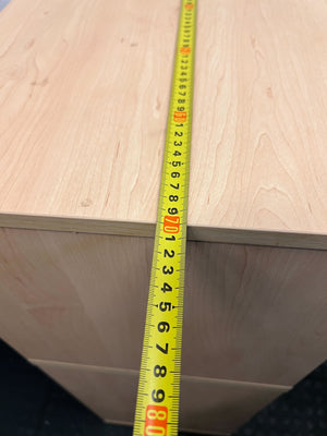 Sturdy Light Wood 3-Shelf Storage Unit with Cabinet - Great Condition