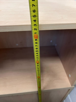 Sturdy Light Wood 3-Shelf Storage Unit with Cabinet - Great Condition