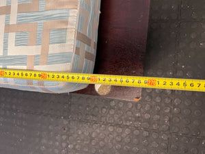 Elegant L-Shape Couch with Cushions in Light Blue and Yellow