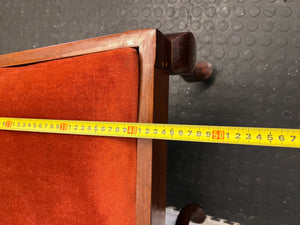 Wood Dining Chair with Rustic Orange Velvet Cushion - PRICE DROP