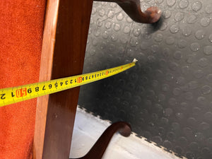 Wood Dining Chair with Rustic Orange Velvet Cushion - PRICE DROP