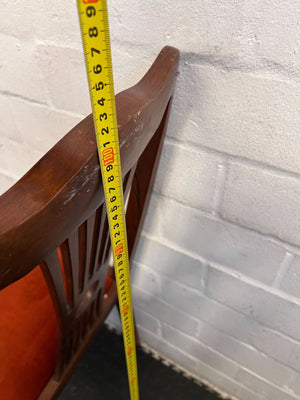 Vintage Wooden Accent Chair with Orange Velvet Seat β Seats need attention - PRICE DROP