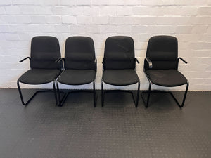 Black Upholstered Office Chair with Armrests β Minor Wear