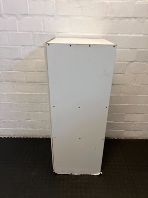 Minimalist White Wooden Bookshelf with Minor Edge Damage