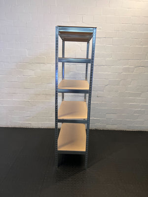 Sturdy Metal Shelving Unit with Wooden Shelves (Some Parts Missing) - Perfect for Storage - REDUCED