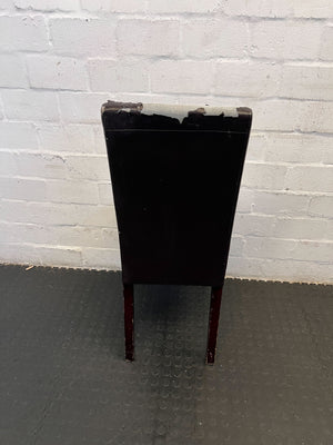 Elegant Black Faux Leather Dining Chair- Needs Recovering - 2ndhandwarehouse.com