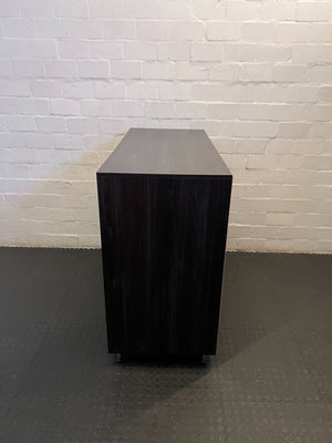 Stylish Dark Brown Wooden Storage Cabinet with Modern Sleek Design