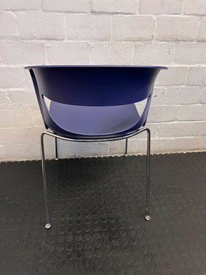 Stylish Purple Plastic Chair with Chrome Legs β Minor Wear