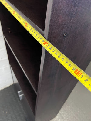 Modern Dark Brown Bookshelf with Doors and Minor Marks - REDUCED