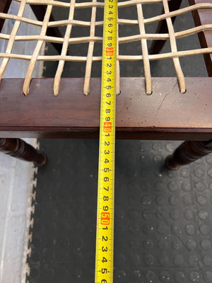 Charming Vintage Wooden Dining Chair with Woven Seat – Minor Wear - 2ndhandwarehouse.com