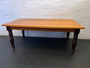Rustic Solid Wood Dining Table with Turned Legs - REDUCED