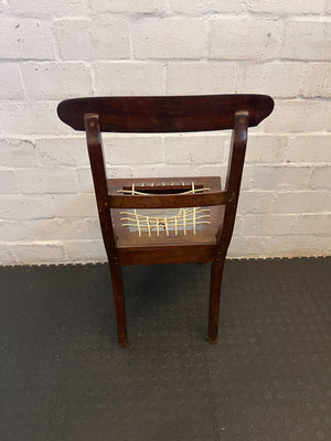 Charming Vintage Wooden Chair with Caned Seat – Rustic Appeal