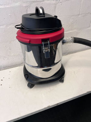 Stainless Steel Genesis Vacuum Cleaner with Red Accents