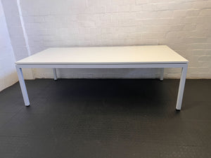 Modern White Rectangular Dining Table with Minor Scratches