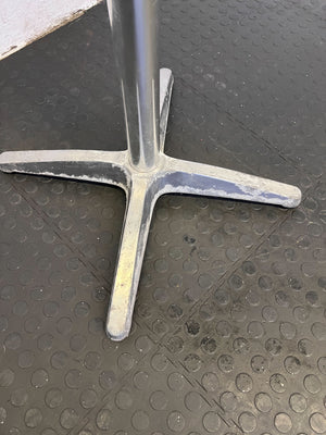 Stylish Round White Table with Chrome Base โ Minor Wear