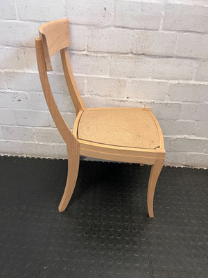 Stylish Beechwood Dining Chair with Minor Wear and Natural Finish - 2ndhandwarehouse.com