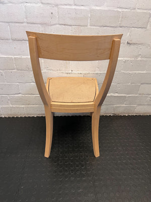 Stylish Beechwood Dining Chair with Minor Wear and Natural Finish - 2ndhandwarehouse.com
