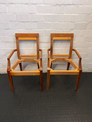 Vintage Wooden Armchair Frame β Natural Finish, Minor Wear - 2ndhandwarehouse.com