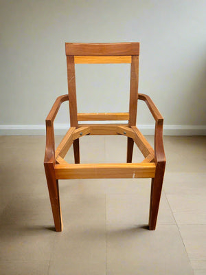 Vintage Wooden Armchair Frame β Natural Finish, Minor Wear - 2ndhandwarehouse.com