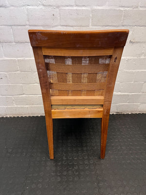 Vintage Wooden Chair with Yellow Cushion β Minor Wear - 2ndhandwarehouse.com