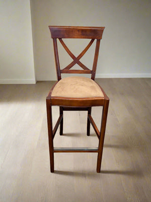 Elegant Wooden Bar Stool with Soft Upholstered Seat β Minor Wear - 2ndhandwarehouse.com