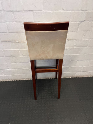 Chic Beige Fabric Bar Stool with Rich Wooden Accents - 2ndhandwarehouse.com
