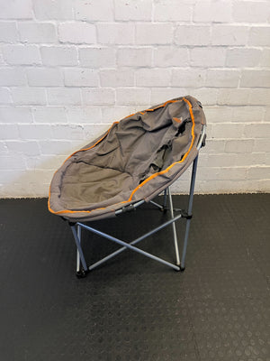 Cozy Grey Collapsible Lounge Chair with Orange Accents โ Modest Wear - 2ndhandwarehouse.com