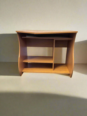 Sleek Curved Wooden Console Table β Light Oak Finish