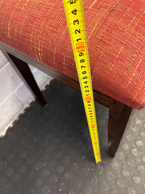 Elegant Dark Wood Dining Chair with Upholstered Red Seat