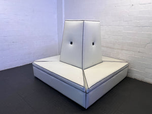 Stylish White Leather Lounge Seat with Unique Design