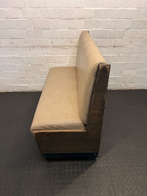 SINGLE SIDED - 140CM - Stylish Beige Upholstered Restaurant Booth Seat Wooden Frame - Minor Wear & Tear