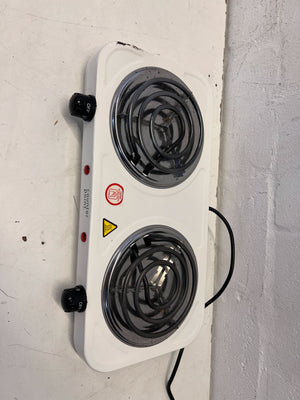 Portable Double Burner Electric Hot Plate - Counter Point, White