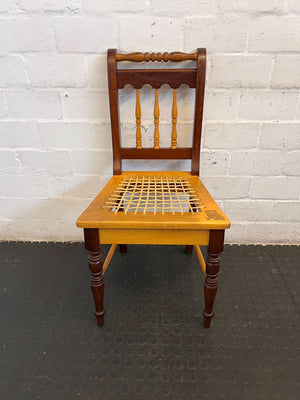 Vintage Wooden Chair with Stripped Seat – Classic Charm - Reduced