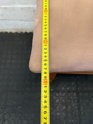 Vintage Wooden Dining Chair with Beige Upholstered Seat