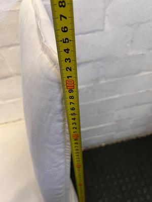 Elegant White Fabric Dining Chair with Minor Wear