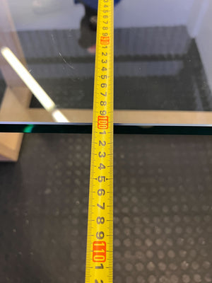 Elegant Glass-Top Dining Table with Wooden Base β Modern Design