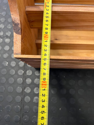 Rustic Wooden Slatted Storage Caddy with Handle