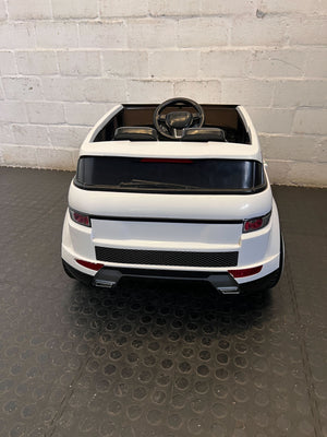 Pre-Loved White Ride-On Toy Car - Kids' Electric Adventure - Has No Remote Battery needs replacement