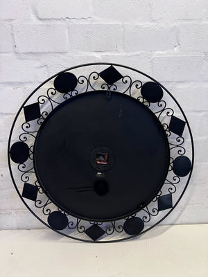 Ornate Black Metal Wall Clock - Vintage Charm