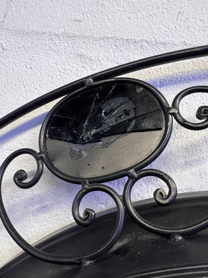 Ornate Black Metal Wall Clock - Vintage Charm